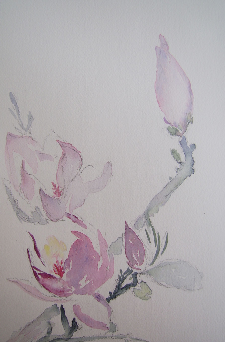Motif chinois, aquarelle, Danielle Rosevegue