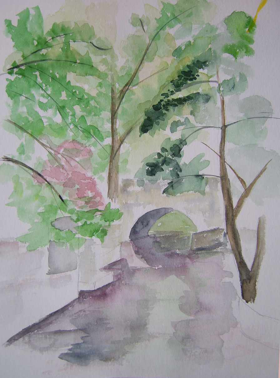 Pont à l'aquarelle, Véronique Viel