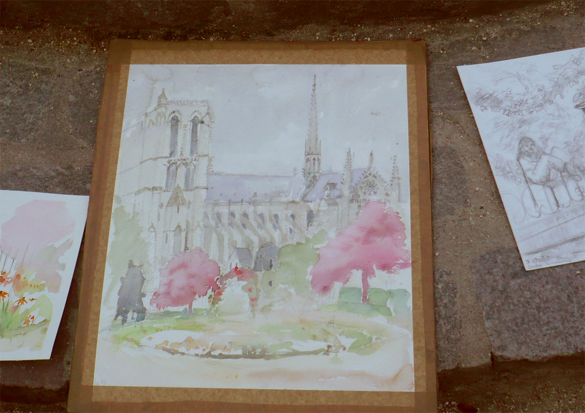 Jill Lauriston, Notre-Dame, aquarelle